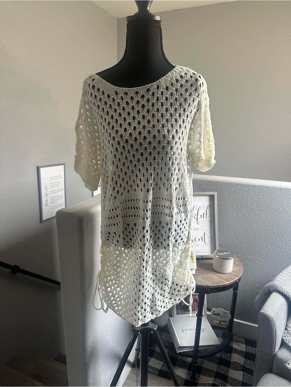 Women’s White Crochet Swim Coverup